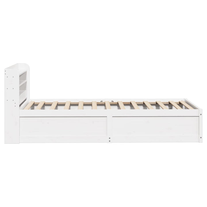 sengeramme med sengegavl 90x190 cm massivt fyrretræ hvid