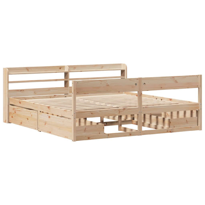 sengeramme uden madras 200x200 cm massivt fyrretræ
