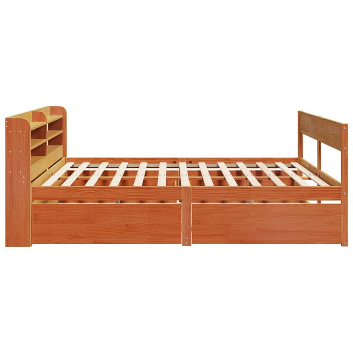 sengeramme uden madras 180x200 cm massivt fyrretræ gyldenbrun