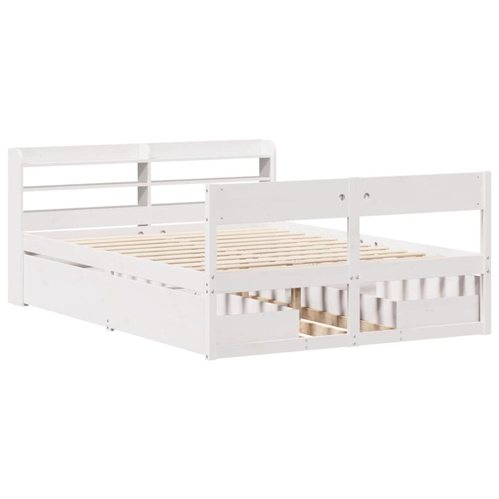 sengeramme uden madras 160x200 cm massivt fyrretræ hvid
