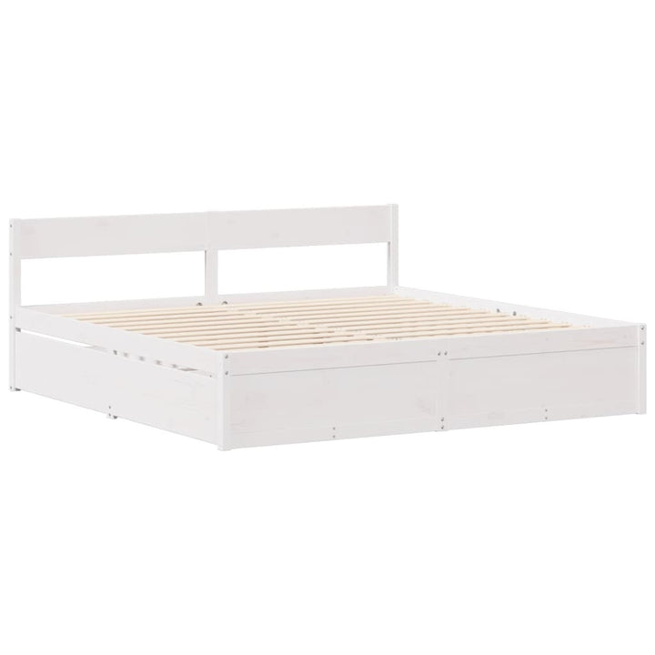 sengeramme uden madras 150x200 cm massivt fyrretræ hvid