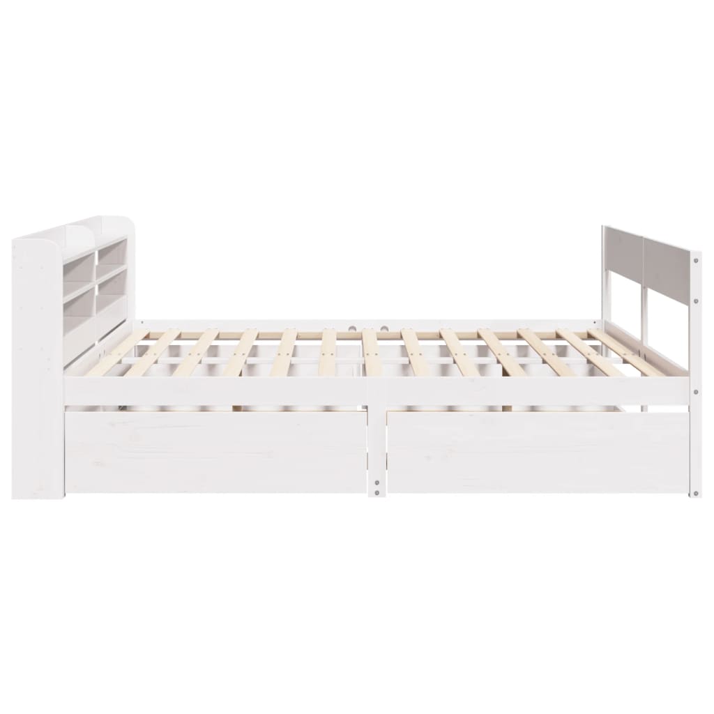 sengeramme uden madras 120x200 cm massivt fyrretræ hvid