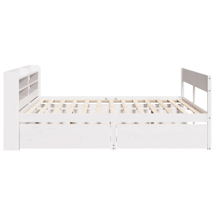sengeramme uden madras 120x200 cm massivt fyrretræ hvid