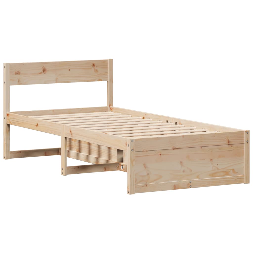 sengeramme uden madras 90x200 cm massivt fyrretræ