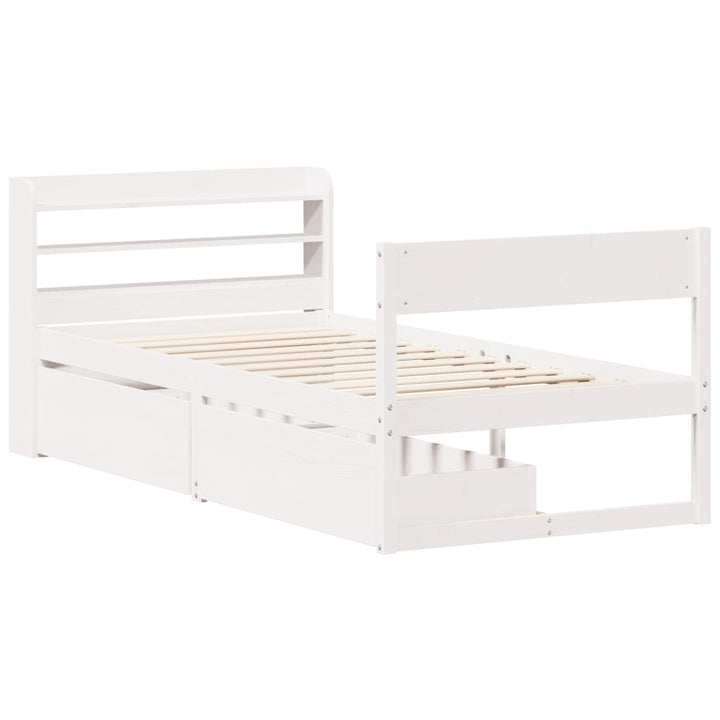 sengeramme uden madras 90x200 cm massivt fyrretræ hvid