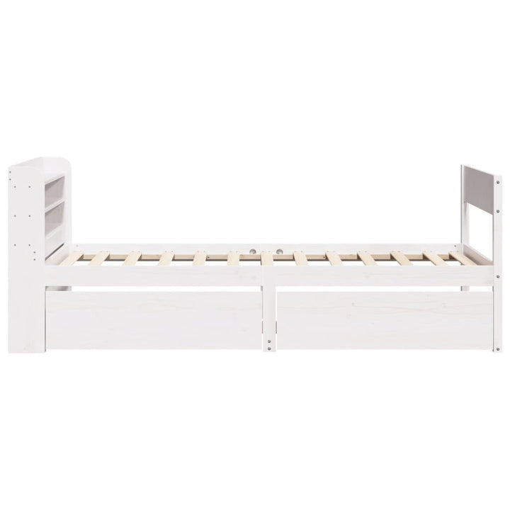 sengeramme uden madras 90x200 cm massivt fyrretræ hvid