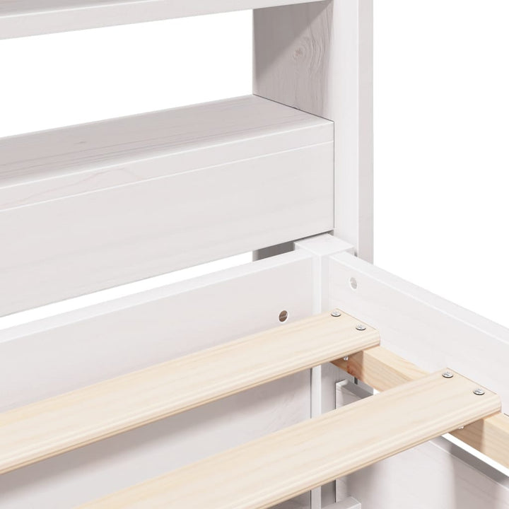 sengeramme uden madras 90x200 cm massivt fyrretræ hvid