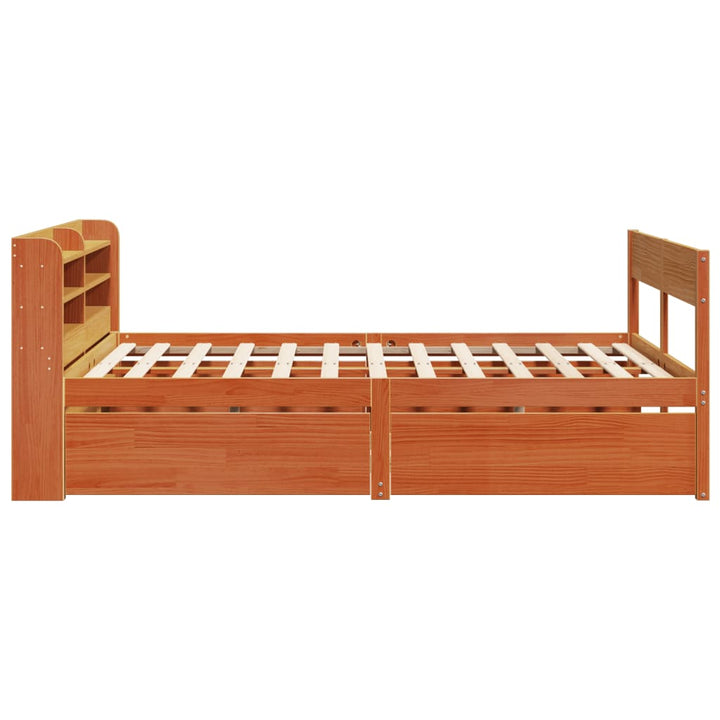 sengeramme uden madras 120x190 cm massivt fyrretræ gyldenbrun