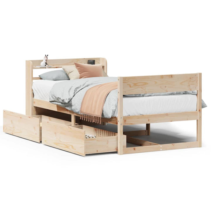 sengeramme uden madras 90x190 cm massivt fyrretræ