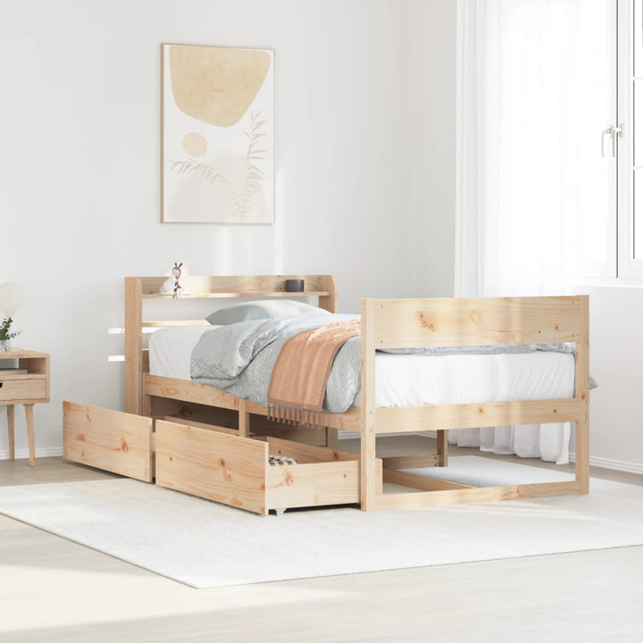 sengeramme uden madras 90x190 cm massivt fyrretræ
