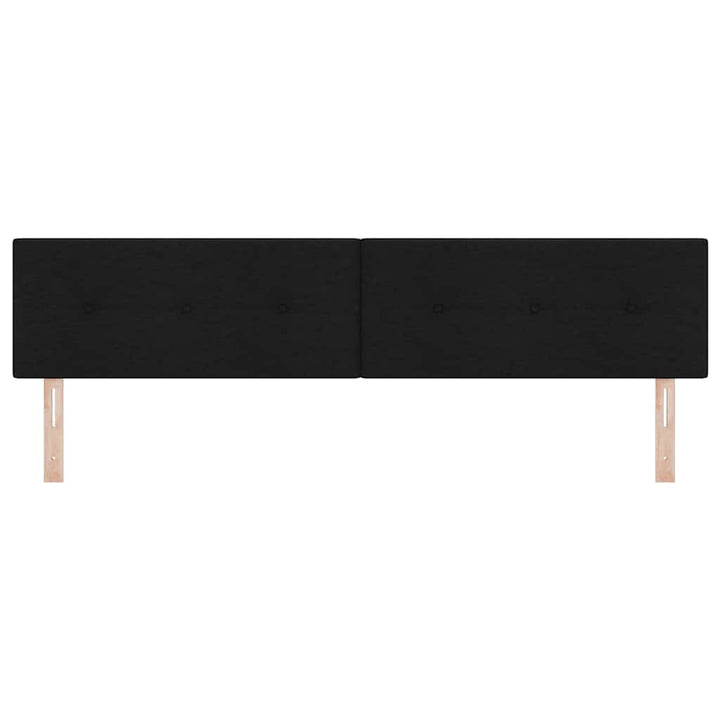 LED sengegavl med LED-lysstrimler Sort 200 cm Stof