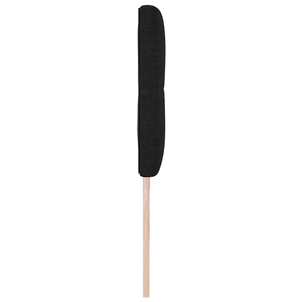 LED sengegavl med LED-lysstrimler Sort 200 cm Stof