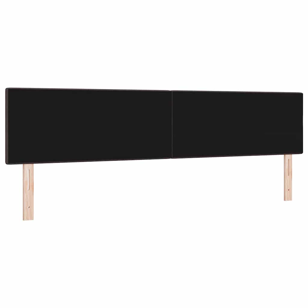 LED sengegavl med LED-lysstrimler Mørk Brun 200 cm Stof