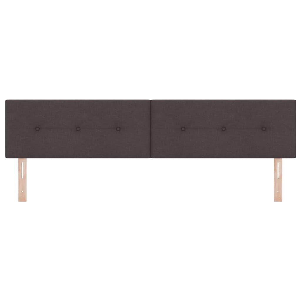 LED sengegavl med LED-lysstrimler Mørk Brun 200 cm Stof