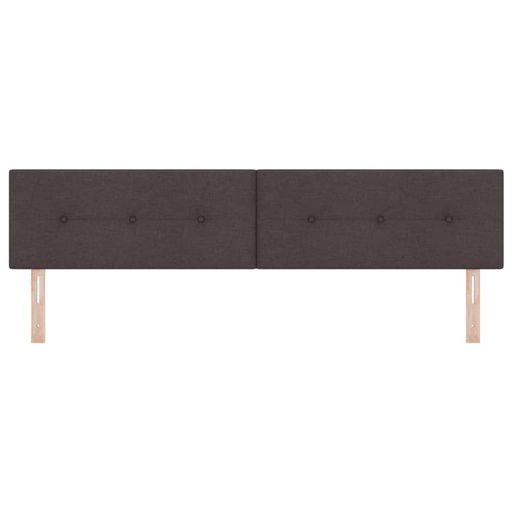 LED sengegavl med LED-lysstrimler Mørk Brun 200 cm Stof