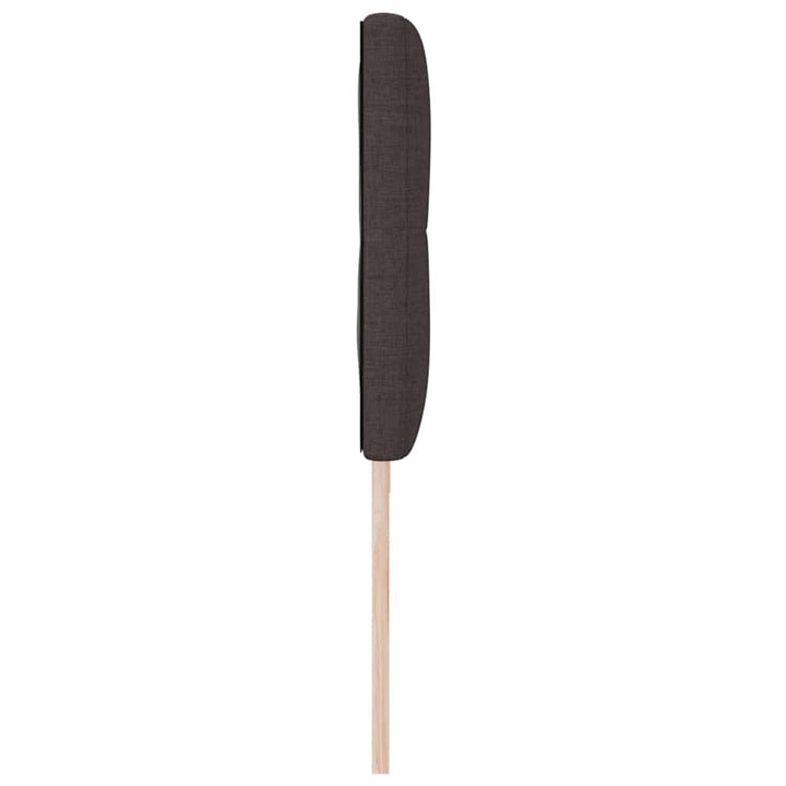 LED sengegavl med LED-lysstrimler Mørk Brun 200 cm Stof
