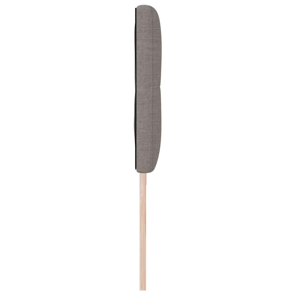 LED sengegavl med LED-lysstrimler Gråbrun 200 cm Stof