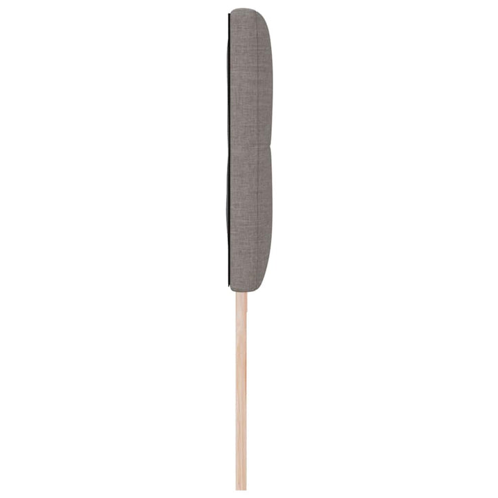 LED sengegavl med LED-lysstrimler Gråbrun 200 cm Stof