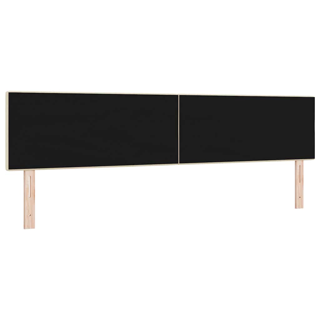 LED sengegavl med LED-lysstrimler Creme 200 cm Stof