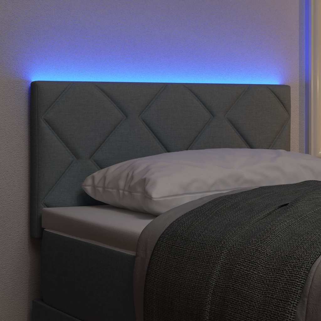 LED sengegavl Lysegrå 80 cm Stof