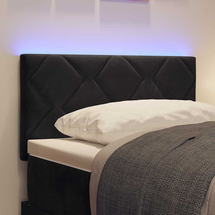 LED sengegavl Sort 80 cm Fløjl