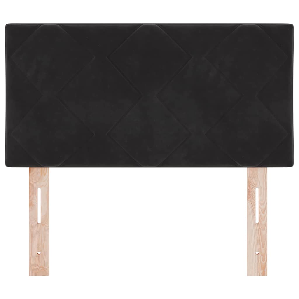 LED sengegavl Sort 80 cm Fløjl