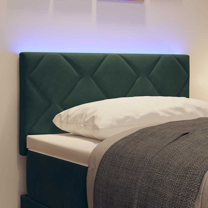 LED sengegavl Mørkegrøn 80 cm Fløjl