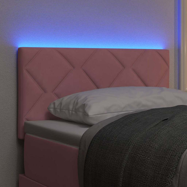 LED sengegavl Lyserød 80 cm Fløjl