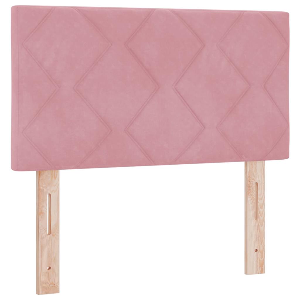 LED sengegavl Lyserød 80 cm Fløjl