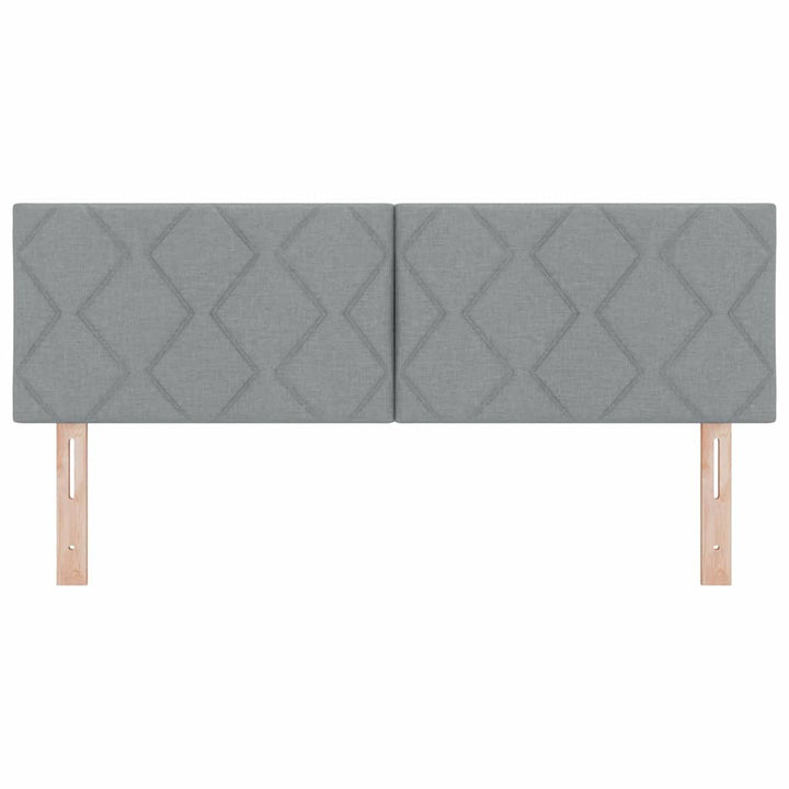 LED sengegavl Lysegrå 144 cm Stof
