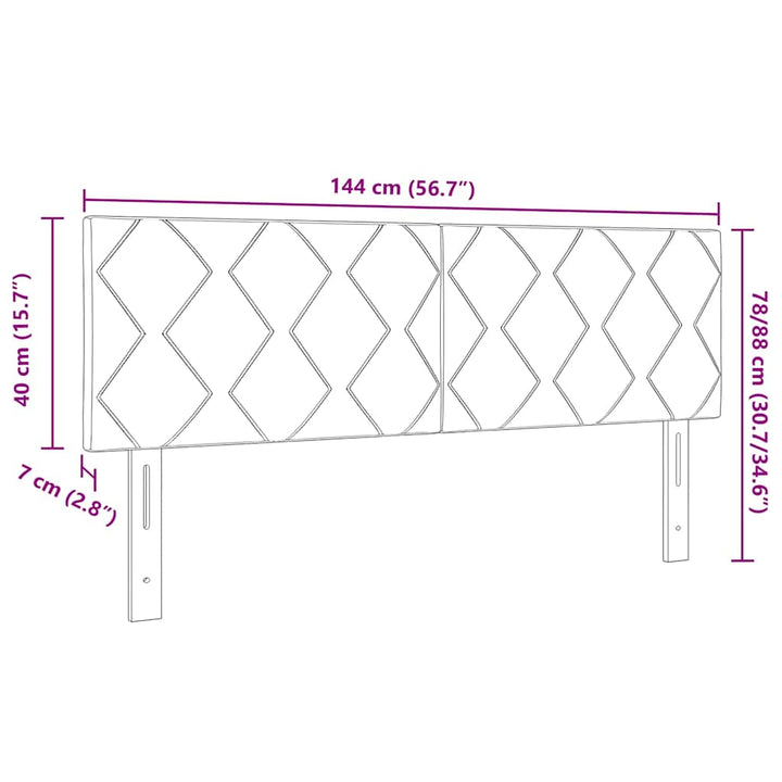LED sengegavl Lysegrå 144 cm Stof