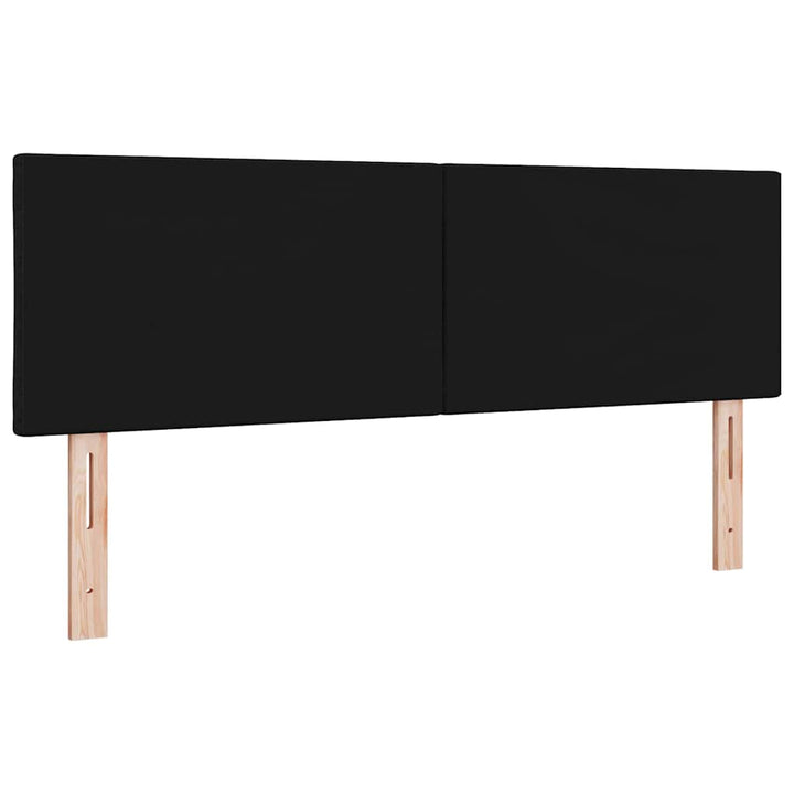 LED sengegavl Sort 144 cm Stof