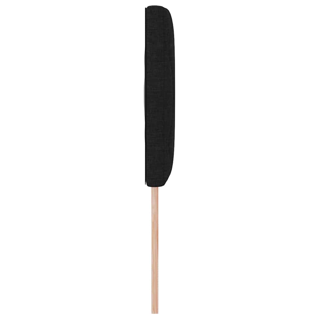 LED sengegavl Sort 144 cm Stof
