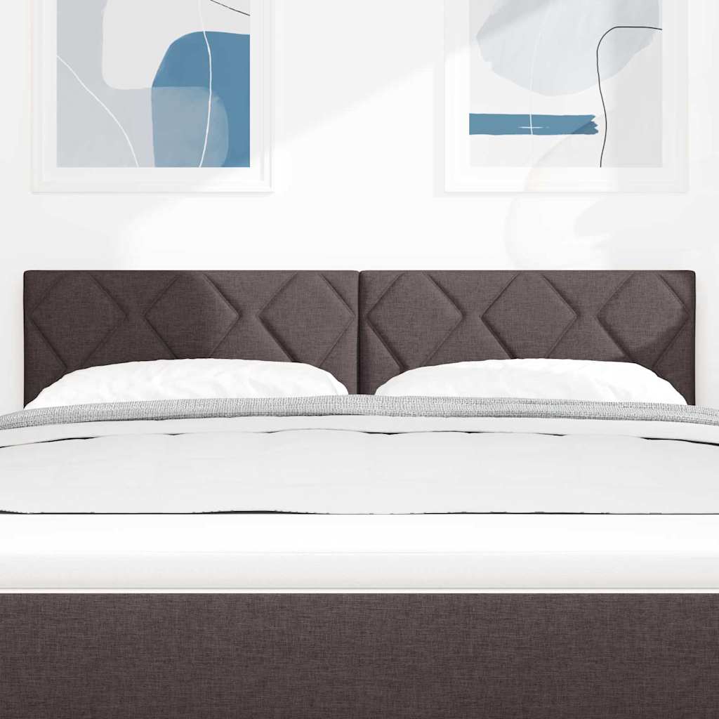 LED sengegavl Brun 144 cm Stof