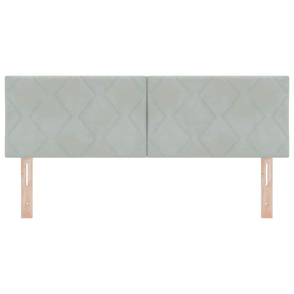 LED sengegavl Lysegrå 144 cm Fløjl