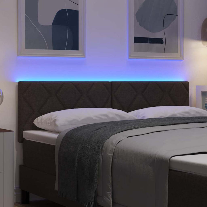 LED sengegavl Lysegrå 160 cm Stof