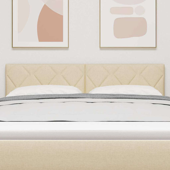 LED sengegavl Creme Stof