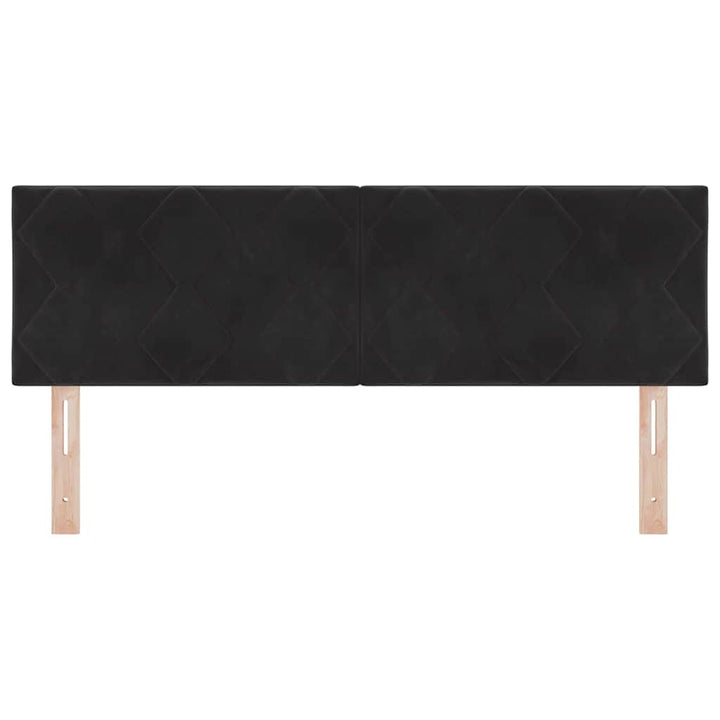 LED sengegavl Sort 160 cm Fløjl