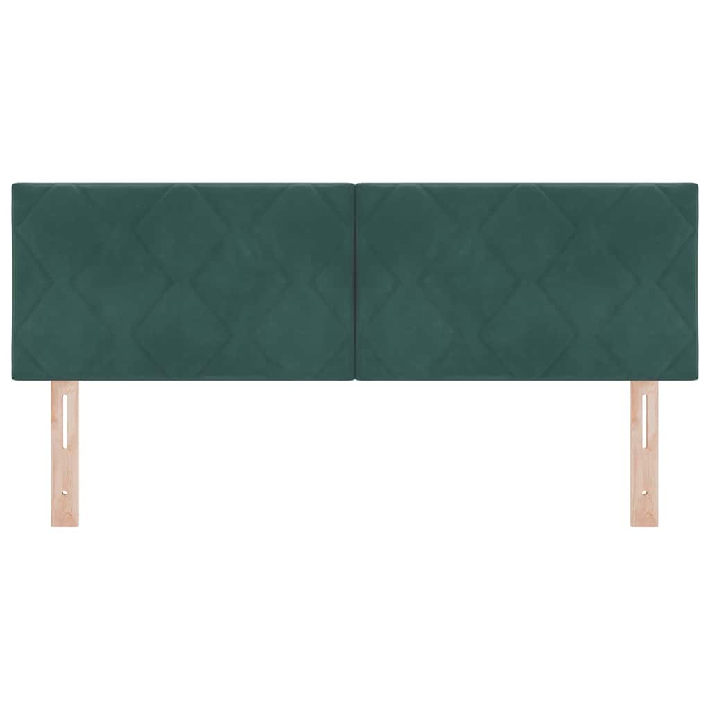 LED sengegavl Mørkegrøn 160 cm Fløjl