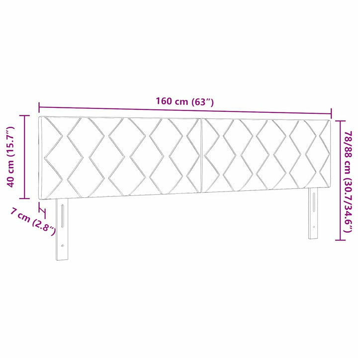 LED sengegavl Lyserød 160 cm Fløjl