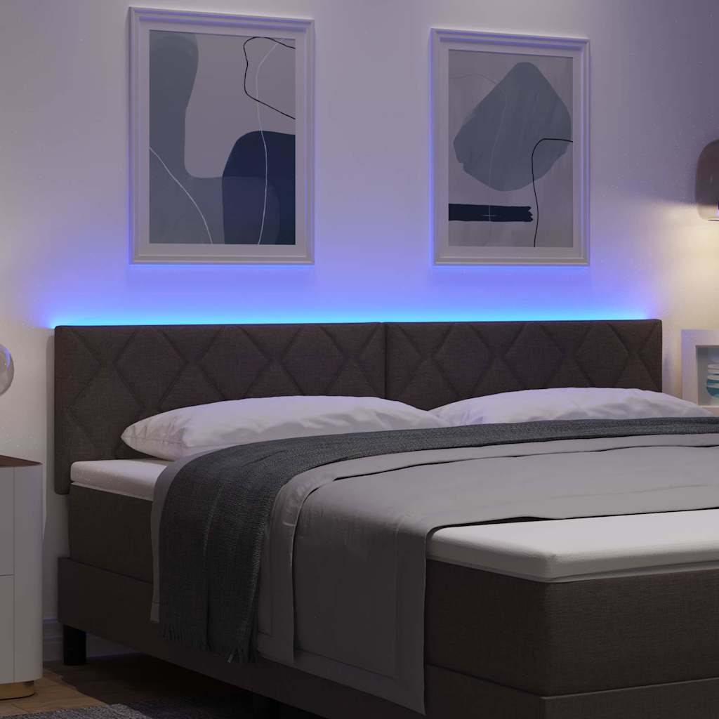 LED sengegavl Brun 180 cm Stof
