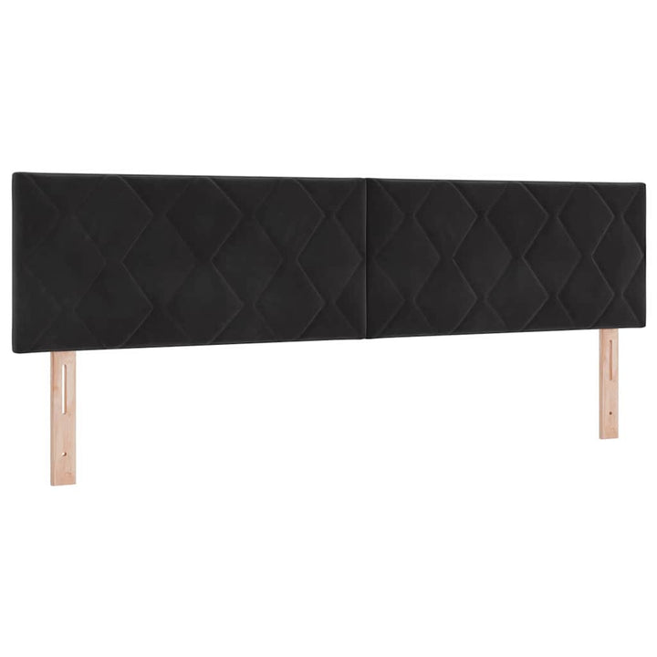 LED sengegavl Sort 180 cm Fløjl
