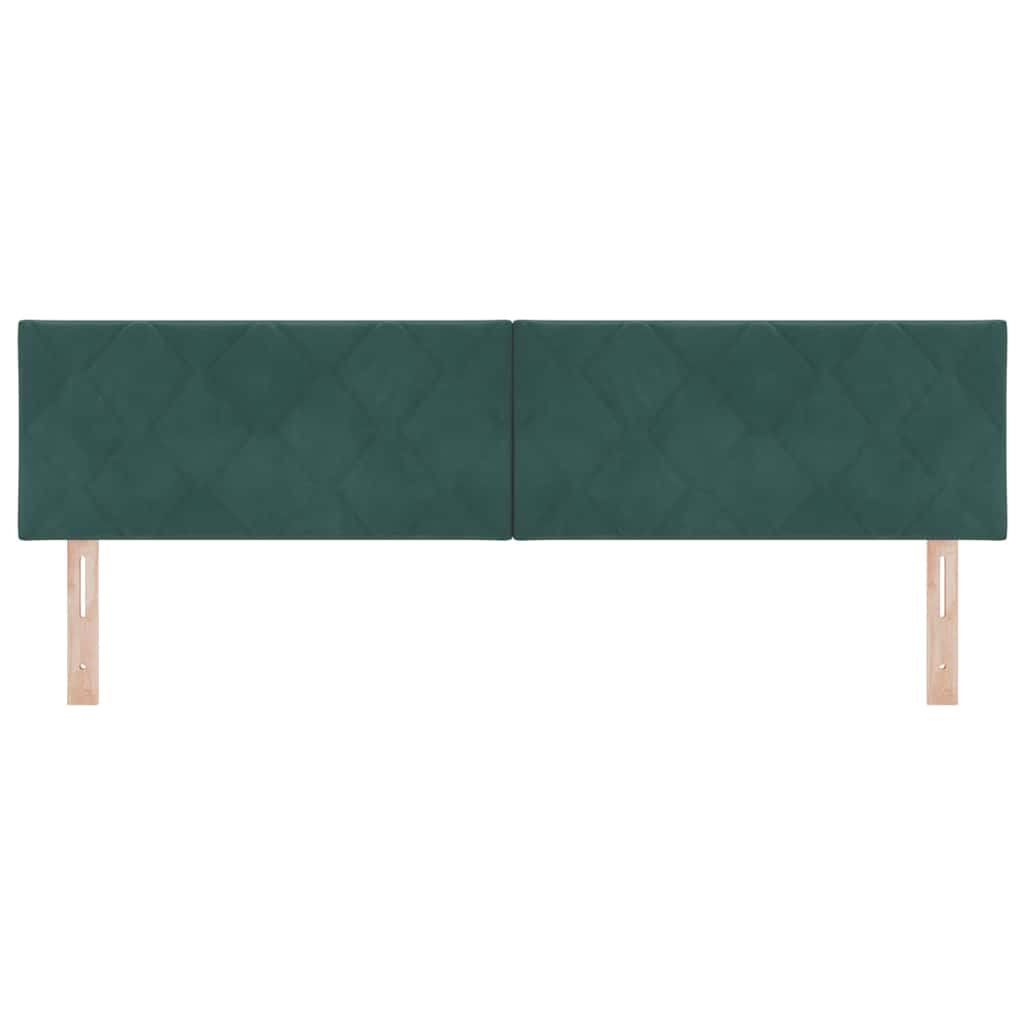 LED sengegavl Mørkegrøn 180 cm Fløjl