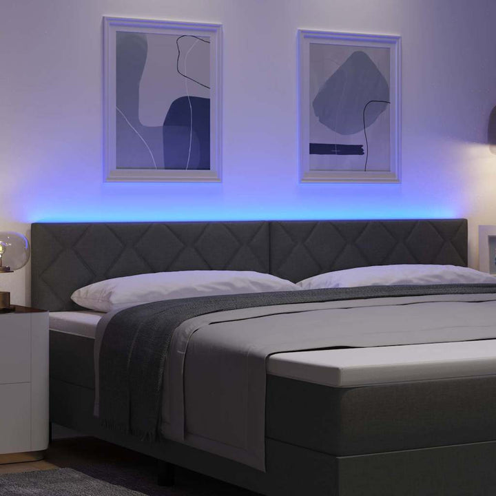 LED sengegavl Grå 200 cm Stof
