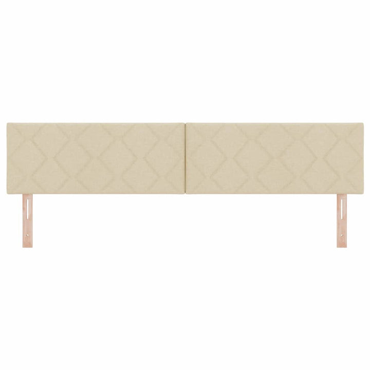LED sengegavl Creme Stof