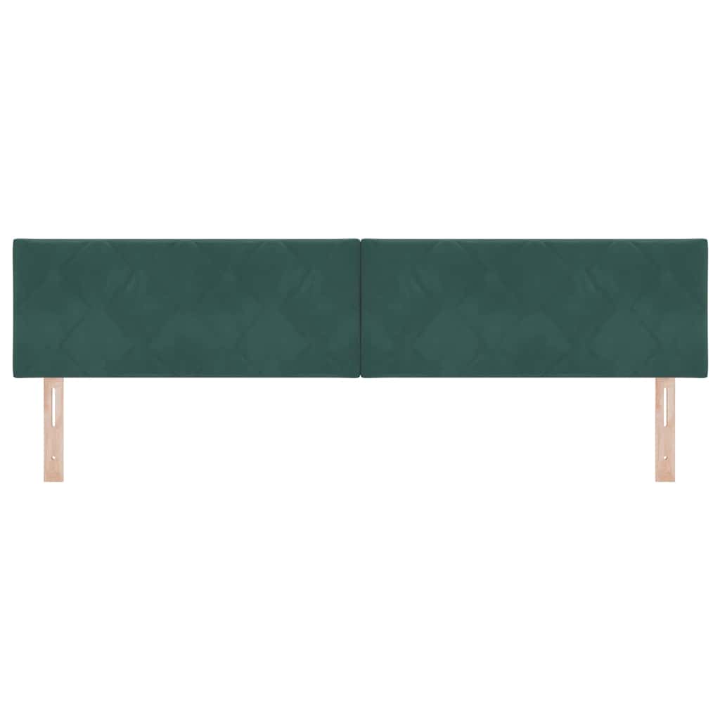 LED sengegavl Mørkegrøn 200 cm Fløjl