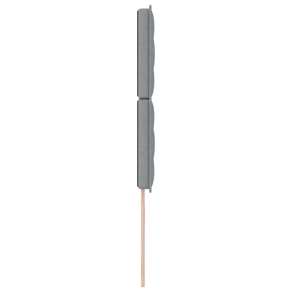 LED sengegavl med LED-lysstrimler Lysegrå 90 cm Stof