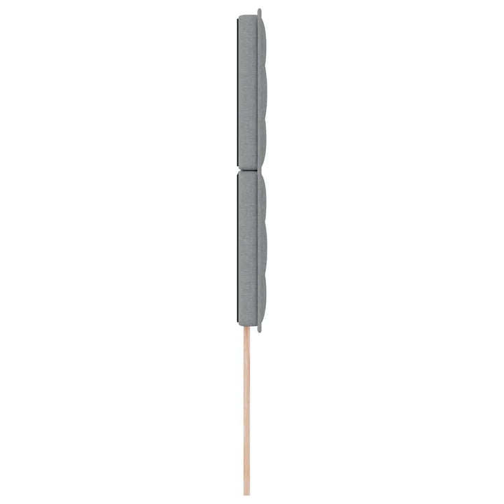 LED sengegavl med LED-lysstrimler Lysegrå 90 cm Stof