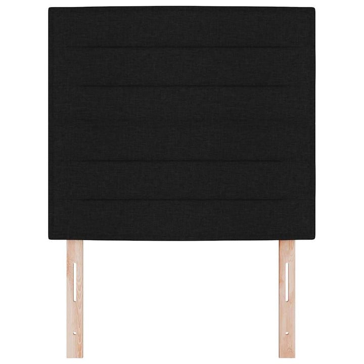 LED sengegavl med LED-lysstrimler Sort 90 cm Stof