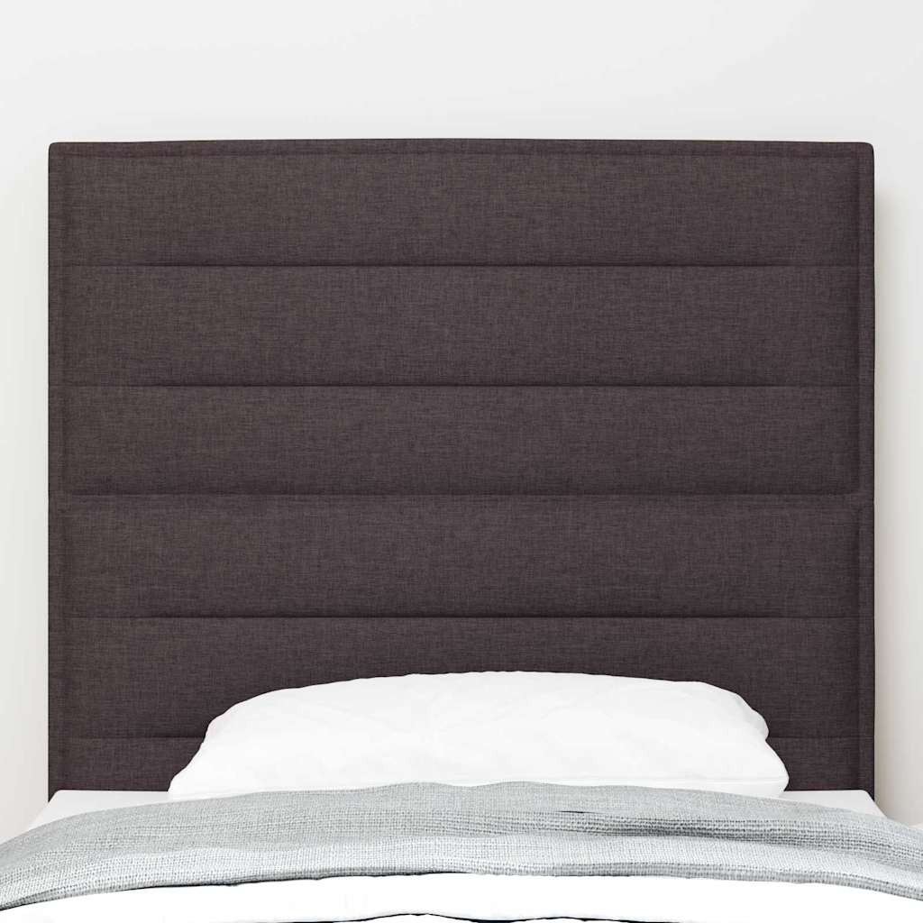 LED sengegavl med LED-lysstrimler Mørk Brun 90 cm Stof